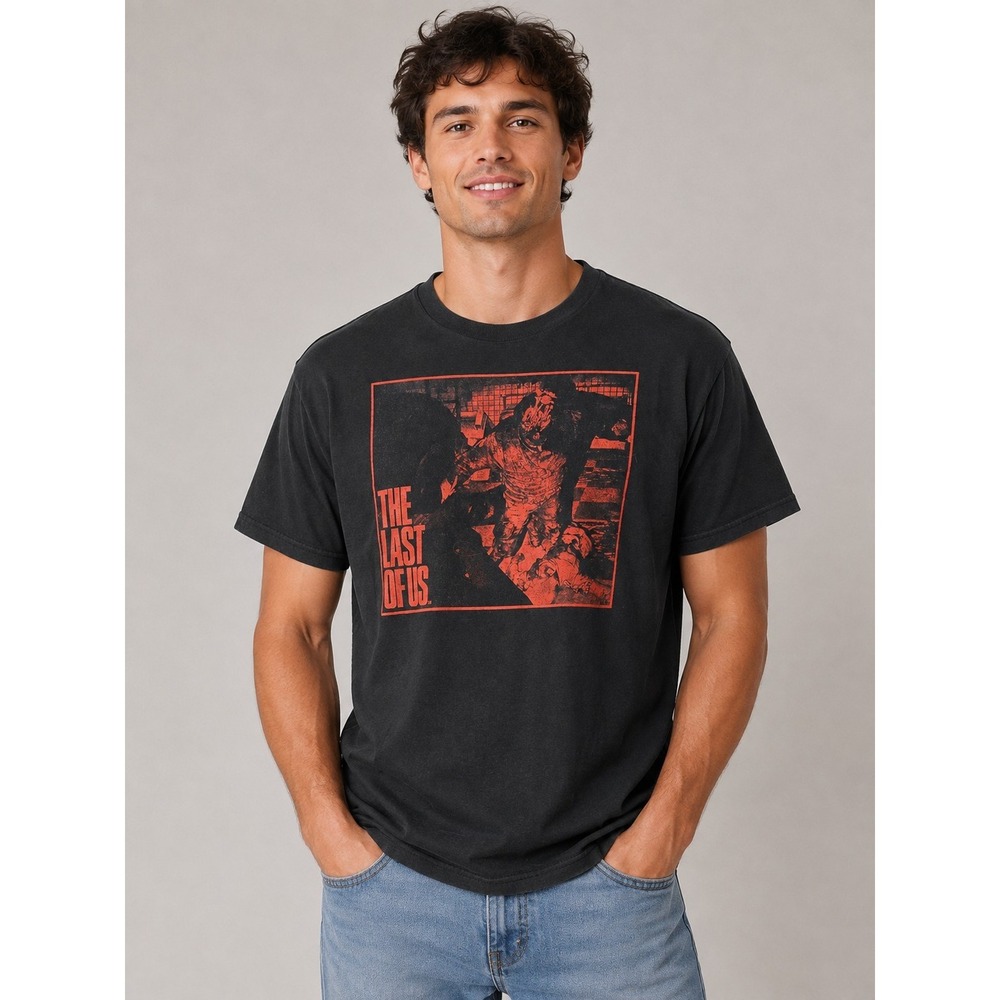 The Last of Us Black Graphic T-Shirt Mens XL Naughty Dog Horror Video Game Tee